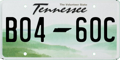 TN license plate B0460C