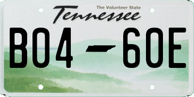 TN license plate B0460E