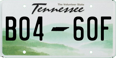TN license plate B0460F