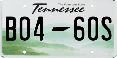 TN license plate B0460S