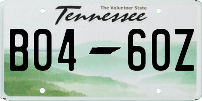 TN license plate B0460Z