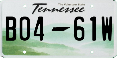 TN license plate B0461W