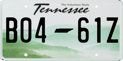 TN license plate B0461Z