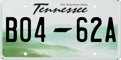 TN license plate B0462A