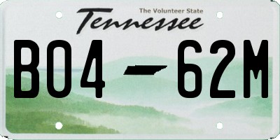 TN license plate B0462M