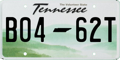 TN license plate B0462T