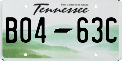 TN license plate B0463C
