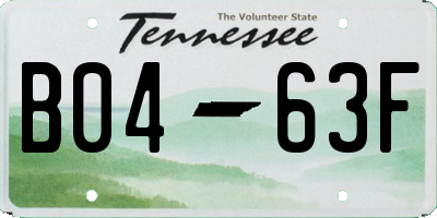 TN license plate B0463F