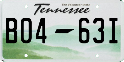 TN license plate B0463I