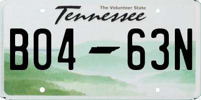 TN license plate B0463N