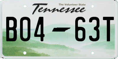 TN license plate B0463T