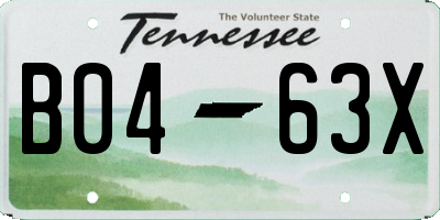 TN license plate B0463X