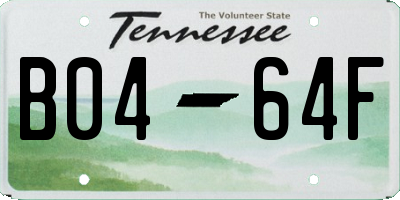 TN license plate B0464F