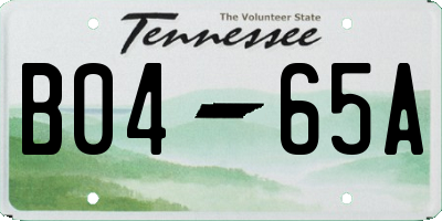 TN license plate B0465A