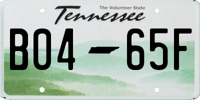 TN license plate B0465F