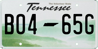 TN license plate B0465G