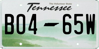 TN license plate B0465W