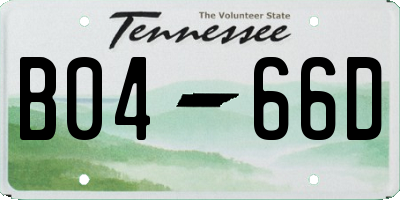 TN license plate B0466D