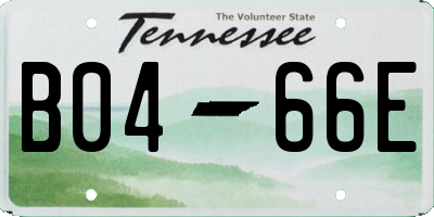 TN license plate B0466E