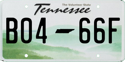 TN license plate B0466F