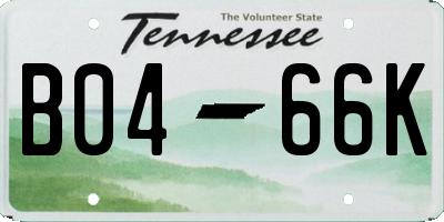 TN license plate B0466K
