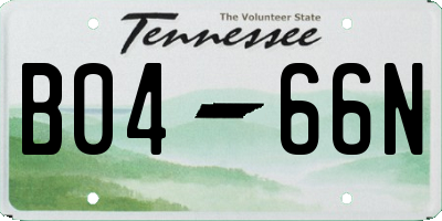 TN license plate B0466N