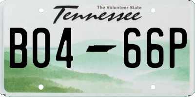 TN license plate B0466P