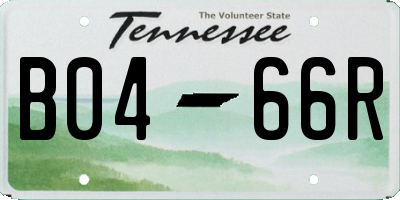 TN license plate B0466R