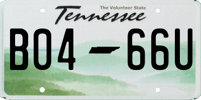 TN license plate B0466U