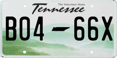 TN license plate B0466X