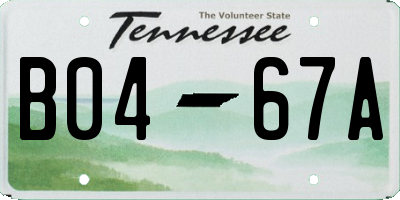 TN license plate B0467A