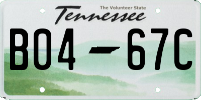 TN license plate B0467C