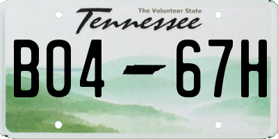 TN license plate B0467H