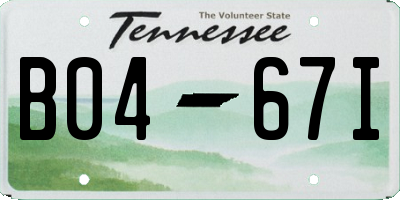 TN license plate B0467I