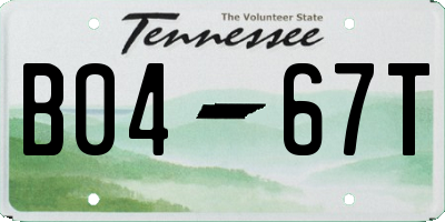 TN license plate B0467T