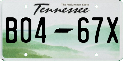 TN license plate B0467X
