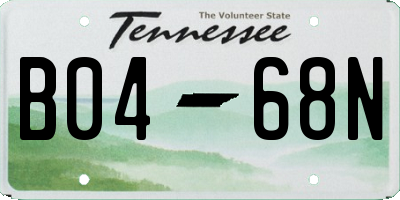 TN license plate B0468N