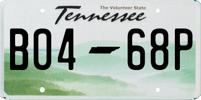 TN license plate B0468P