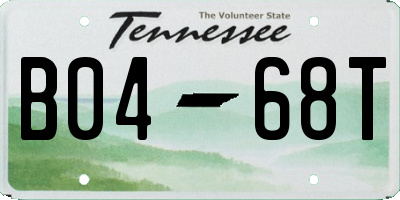 TN license plate B0468T