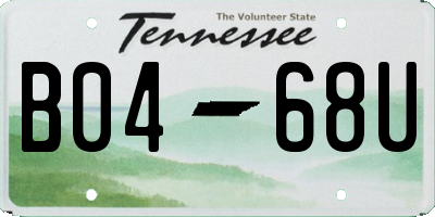 TN license plate B0468U