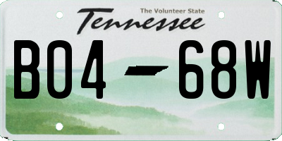 TN license plate B0468W