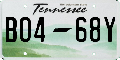 TN license plate B0468Y