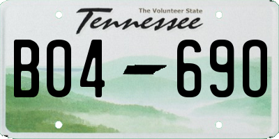 TN license plate B0469O