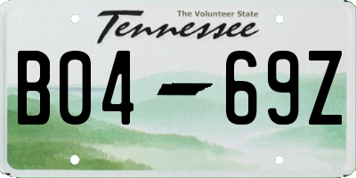TN license plate B0469Z