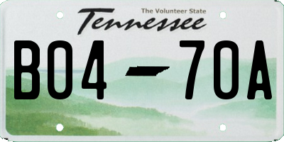 TN license plate B0470A