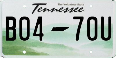 TN license plate B0470U