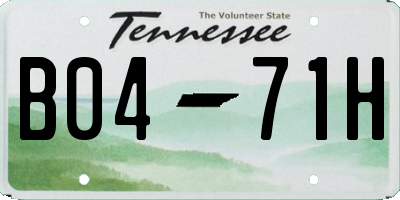 TN license plate B0471H