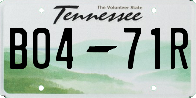 TN license plate B0471R