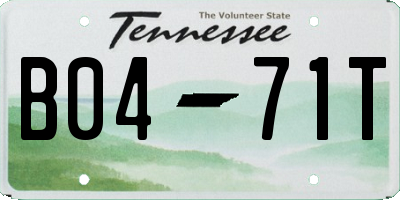 TN license plate B0471T