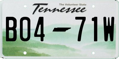 TN license plate B0471W